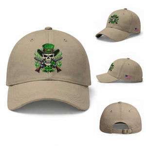 Irish Cowboy Skeleton Baseball Cap St Patricks Day Party Gift TS12 Baseball Cap Universal Fit Khaki Print Your Wear