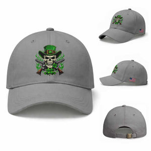 Irish Cowboy Skeleton Baseball Cap St Patricks Day Party Gift TS12 Baseball Cap Universal Fit Sport Gray Print Your Wear