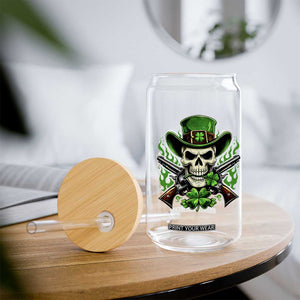 Irish Cowboy Skeleton Glass Can St Patricks Day Party Gift TS12 Print Your Wear