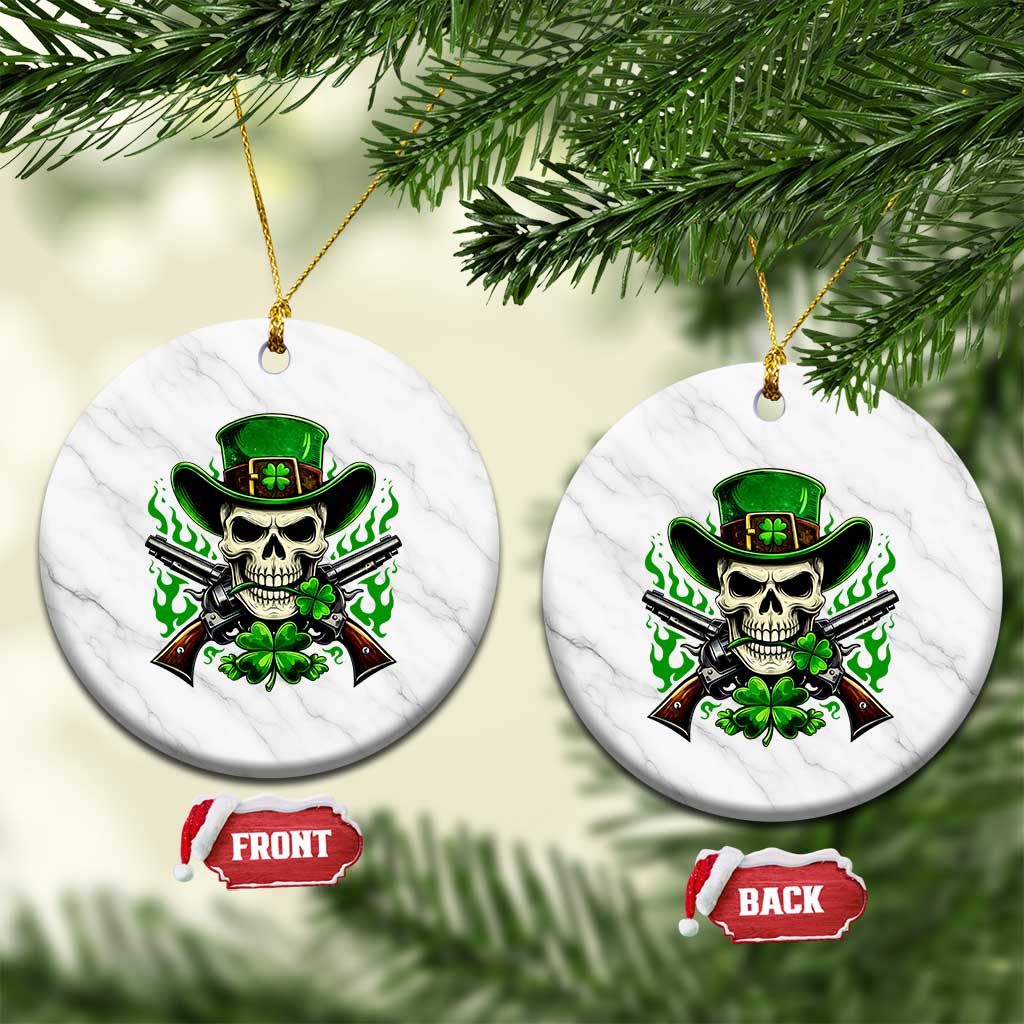 Irish Cowboy Skeleton Ceramic Ornament St Patricks Day Party Gift TS12 1pc White Marble Print Your Wear