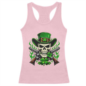 Irish Cowboy Skeleton Racerback Tank Top St Patricks Day Party Gift TS12 Light Pink Print Your Wear