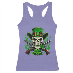 Irish Cowboy Skeleton Racerback Tank Top St Patricks Day Party Gift TS12 Violet Print Your Wear