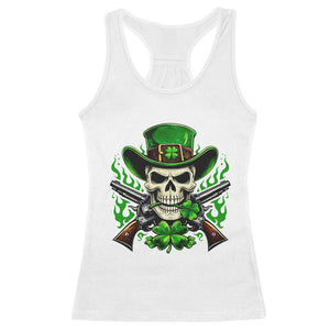 Irish Cowboy Skeleton Racerback Tank Top St Patricks Day Party Gift TS12 White Print Your Wear