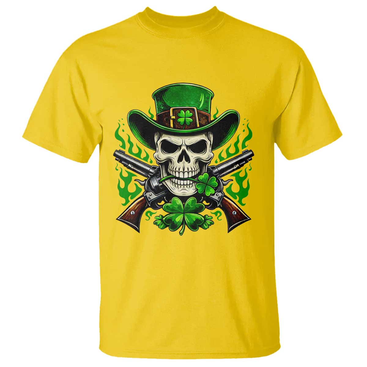 Irish Cowboy Skeleton T Shirt St Patricks Day Party Gift TS12 Daisy Print Your Wear