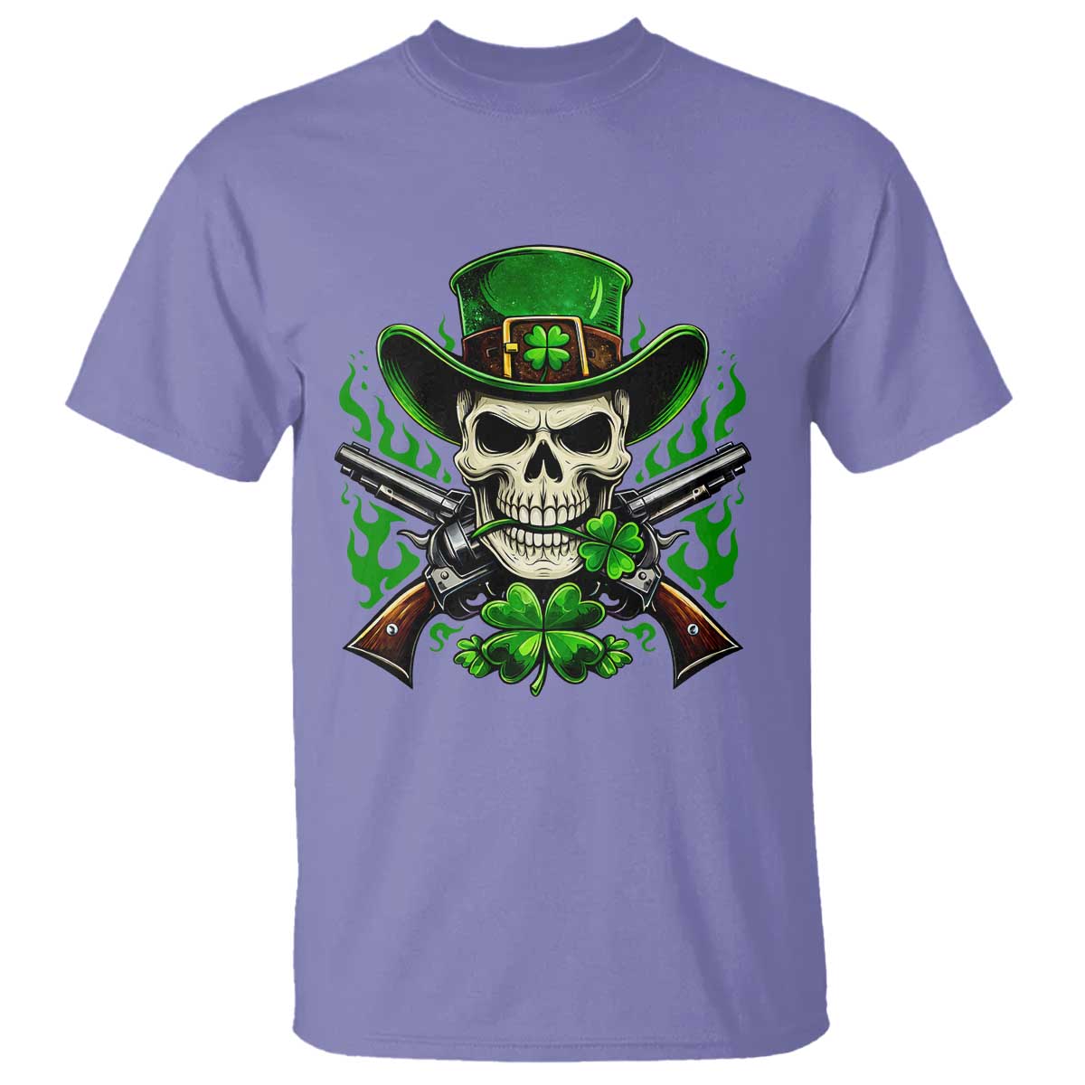 Irish Cowboy Skeleton T Shirt St Patricks Day Party Gift TS12 Violet Print Your Wear