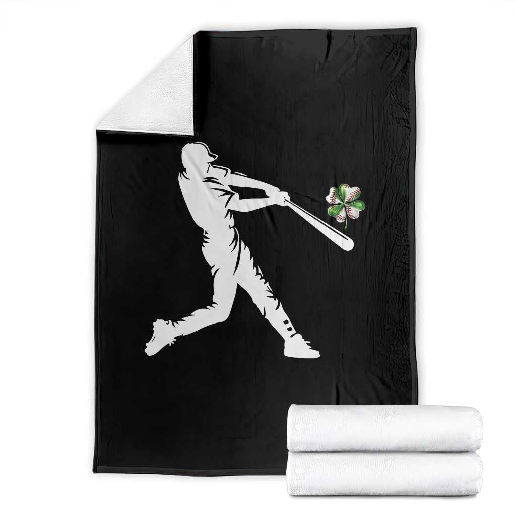 St Patricks Day Baseball Batter Throw Blanket Irish Sports Gift TS12 Black Print Your Wear
