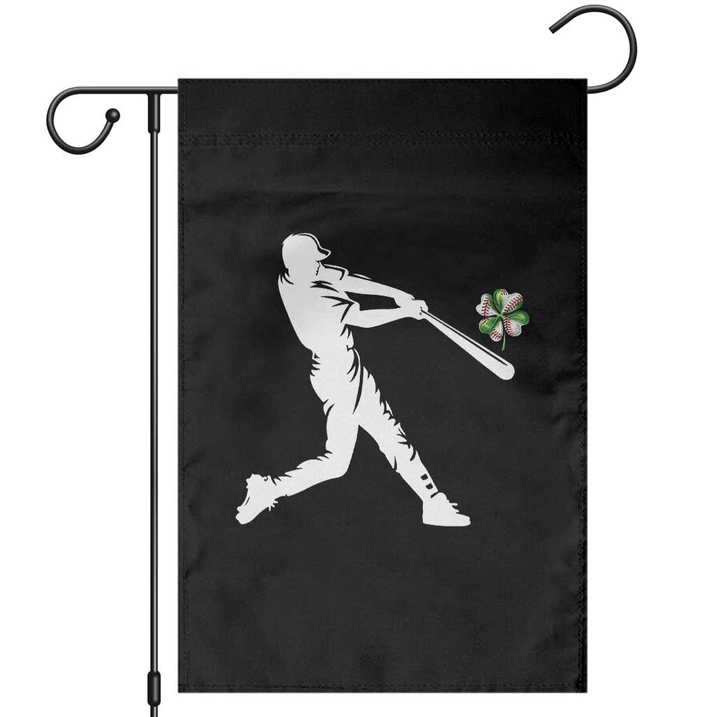 St Patricks Day Baseball Batter Garden Flag Irish Sports Gift TS12 Black Print Your Wear
