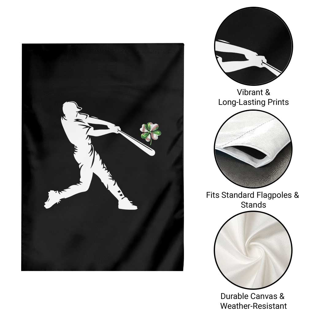 St Patricks Day Baseball Batter Garden Flag Irish Sports Gift TS12 Print Your Wear