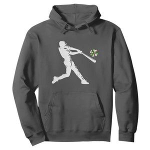 St Patricks Day Baseball Batter Hoodie Irish Sports Gift TS12 Dark Heather Print Your Wear