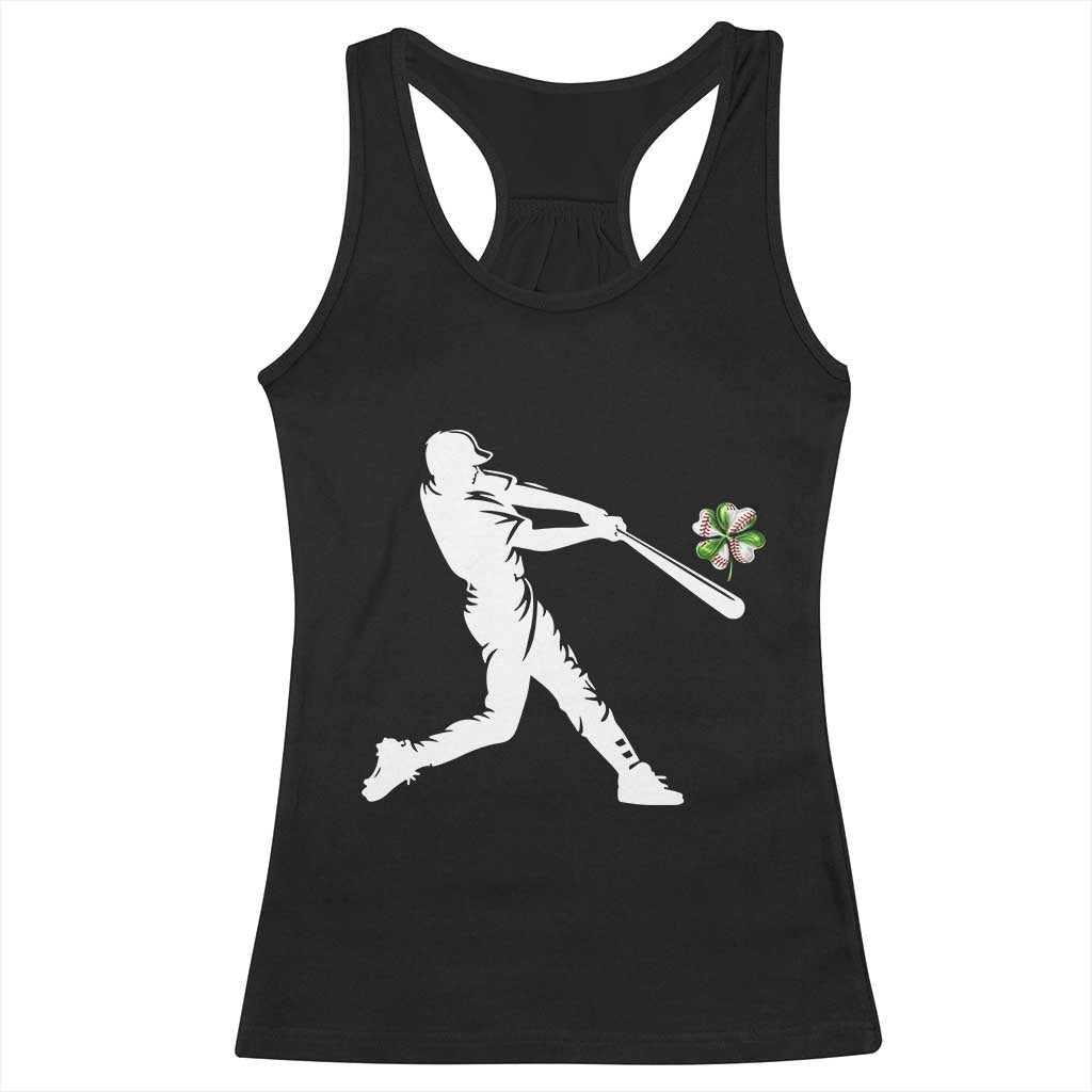 St Patricks Day Baseball Batter Racerback Tank Top Irish Sports Gift TS12 Black Print Your Wear