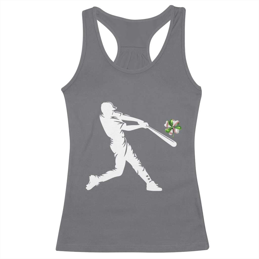 St Patricks Day Baseball Batter Racerback Tank Top Irish Sports Gift TS12 Charcoal Print Your Wear