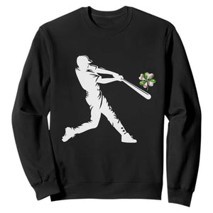 St Patricks Day Baseball Batter Sweatshirt Irish Sports Gift TS12 Black Print Your Wear