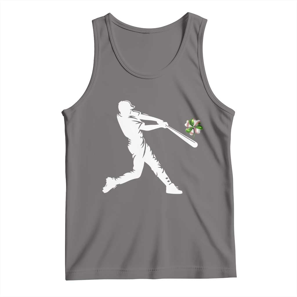 St Patricks Day Baseball Batter Tank Top Irish Sports Gift TS12 Deep Heather Print Your Wear