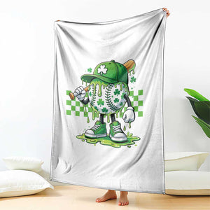 St Patricks Day Shamrock Baseball Player Gift Throw Blanket TS12 Print Your Wear