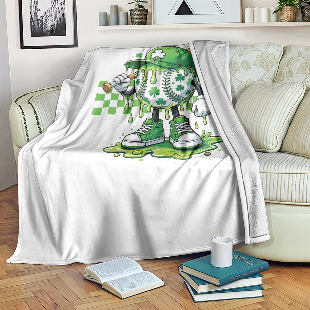 St Patricks Day Shamrock Baseball Player Gift Throw Blanket TS12 Print Your Wear