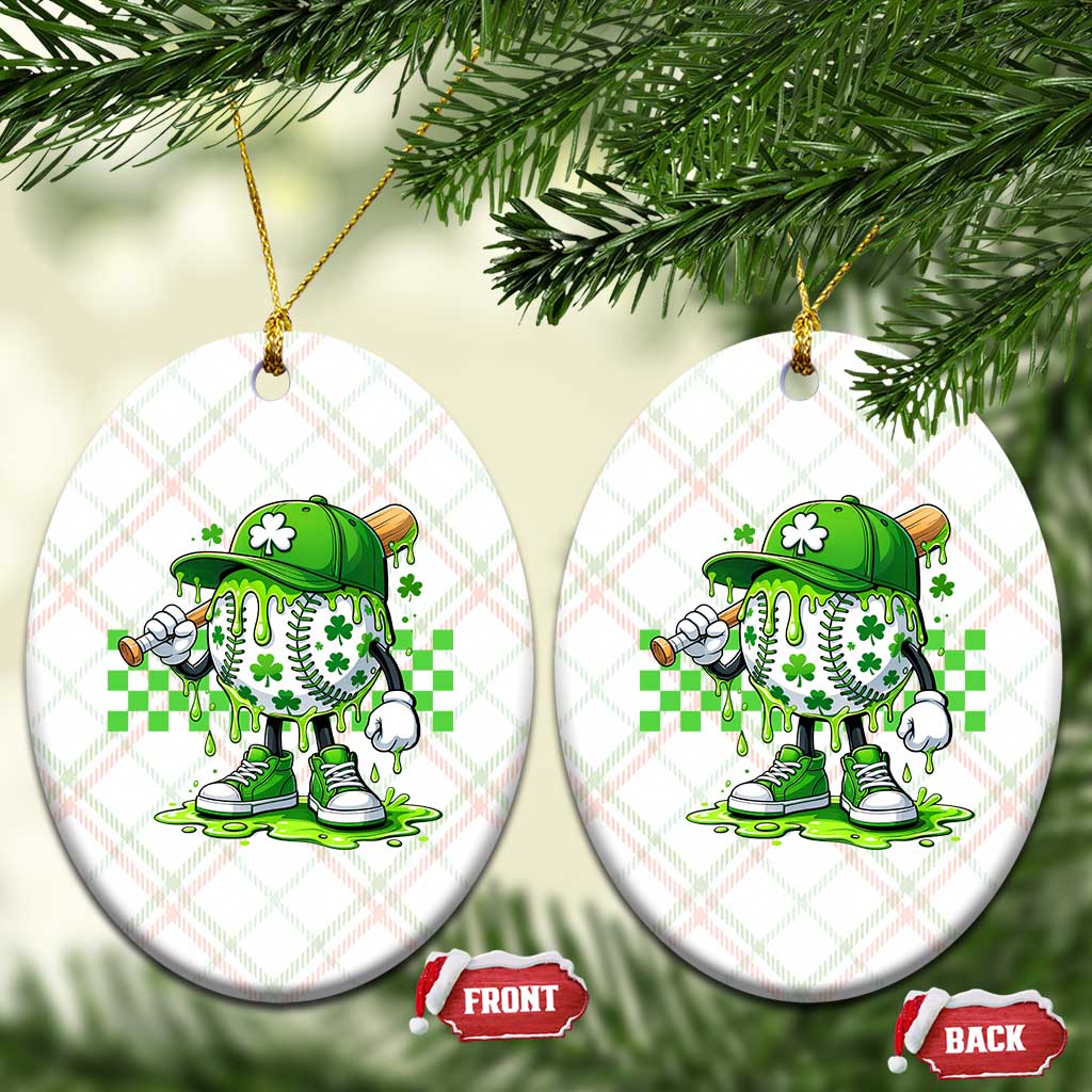 St Patricks Day Shamrock Baseball Player Gift Ceramic Ornament TS12 Print Your Wear