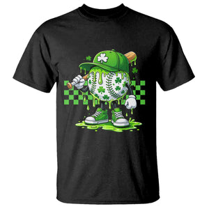 St Patricks Day Shamrock Baseball Player Gift T Shirt TS12 Black Print Your Wear
