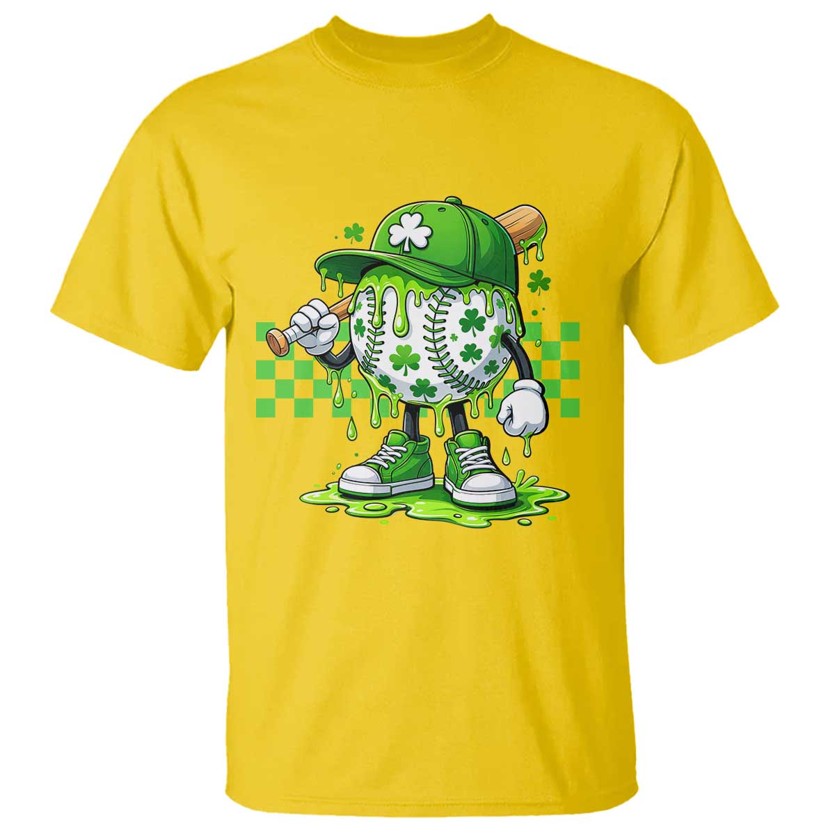 St Patricks Day Shamrock Baseball Player Gift T Shirt TS12 Daisy Print Your Wear