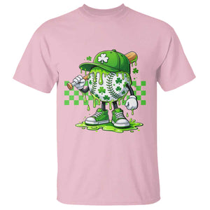 St Patricks Day Shamrock Baseball Player Gift T Shirt TS12 Light Pink Print Your Wear