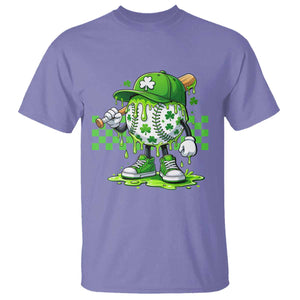 St Patricks Day Shamrock Baseball Player Gift T Shirt TS12 Violet Print Your Wear