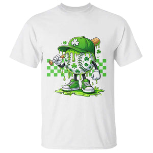 St Patricks Day Shamrock Baseball Player Gift T Shirt TS12 White Print Your Wear