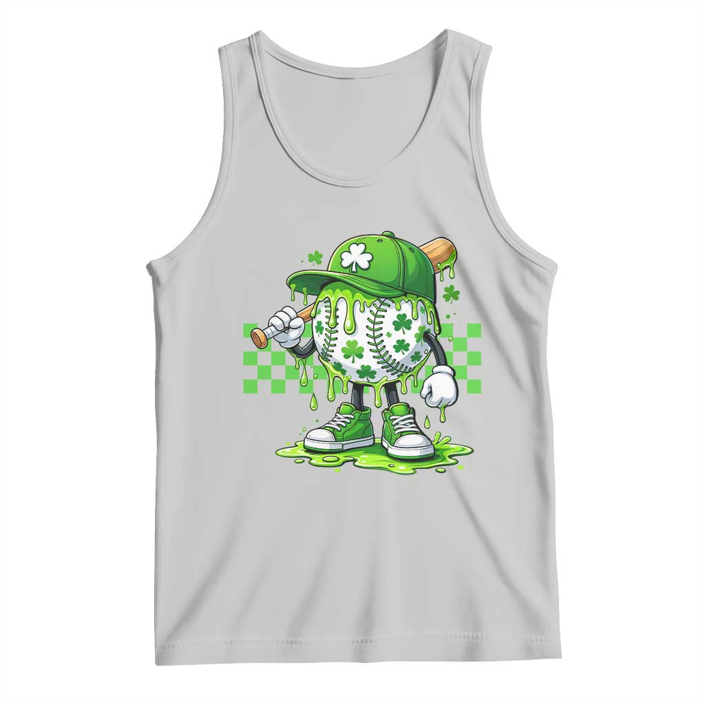 St Patricks Day Shamrock Baseball Player Gift Tank Top TS12 Ash Print Your Wear