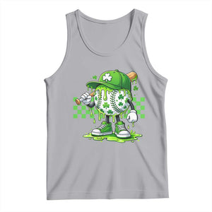 St Patricks Day Shamrock Baseball Player Gift Tank Top TS12 Athletic Heather Print Your Wear