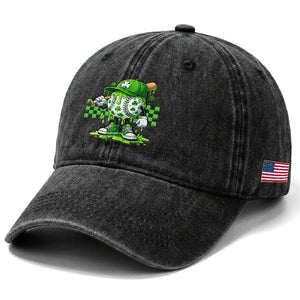 St Patricks Day Shamrock Baseball Player Gift Washed Cotton Baseball Cap TS12 Print Your Wear