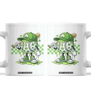St Patricks Day Shamrock Baseball Player Gift Coffee Mug TS12 White Print Your Wear