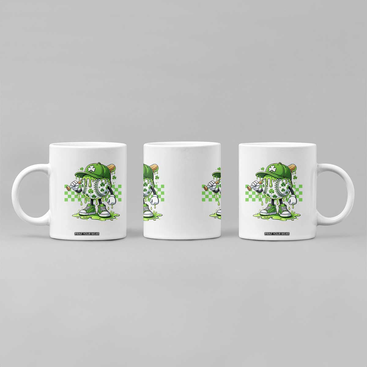 St Patricks Day Shamrock Baseball Player Gift Coffee Mug TS12 Print Your Wear