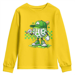St Patricks Day Shamrock Baseball Player Gift Youth Sweatshirt TS12 Daisy Print Your Wear
