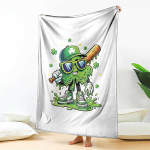 Funny St Patricks Day Clover Baseball Player Gift Throw Blanket TS12 Print Your Wear