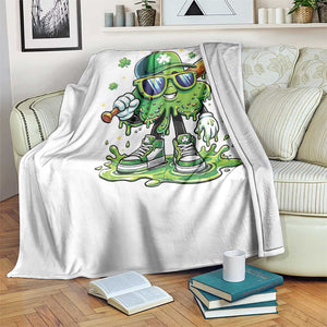 Funny St Patricks Day Clover Baseball Player Gift Throw Blanket TS12 Print Your Wear