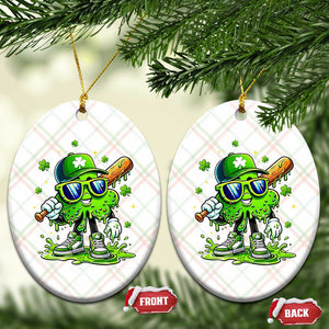 Funny St Patricks Day Clover Baseball Player Gift Ceramic Ornament TS12 Print Your Wear