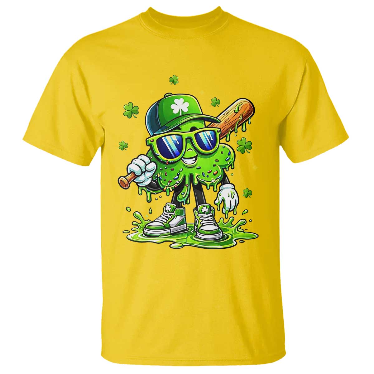 Funny St Patricks Day Clover Baseball Player Gift T Shirt TS12 Daisy Print Your Wear