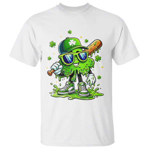 Funny St Patricks Day Clover Baseball Player Gift T Shirt TS12 White Print Your Wear