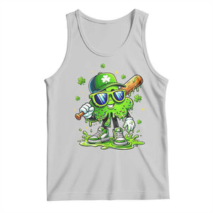 Funny St Patricks Day Clover Baseball Player Gift Tank Top TS12 Ash Print Your Wear