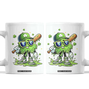 Funny St Patricks Day Clover Baseball Player Gift Coffee Mug TS12 White Print Your Wear