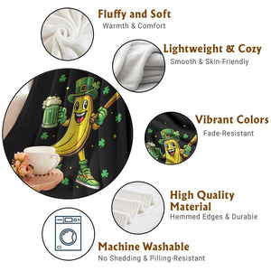 Funny Banana Baseball Player Gift Throw Blanket St Patricks Day TS12 Print Your Wear