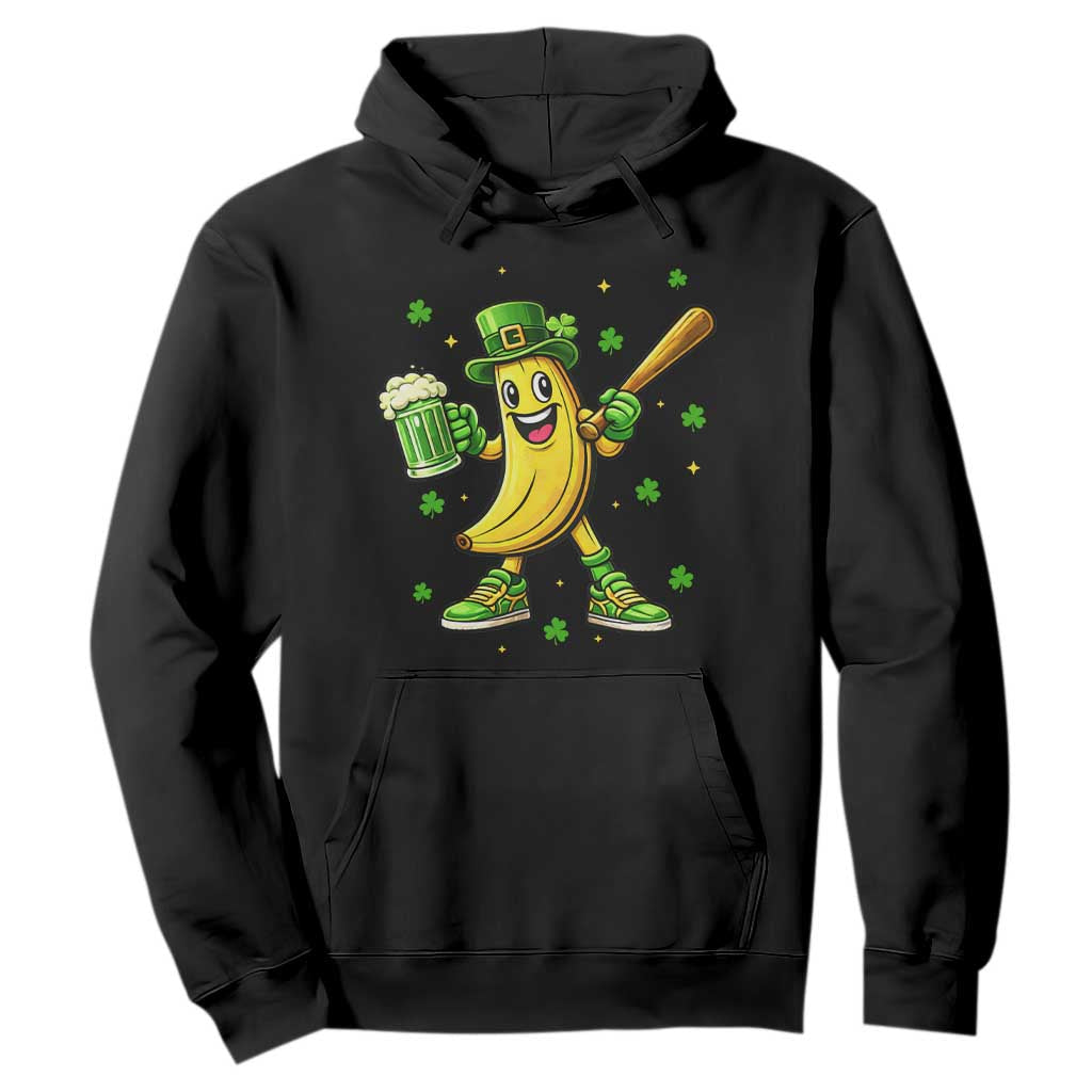 Funny Banana Baseball Player Gift Hoodie St Patricks Day TS12 Black Print Your Wear