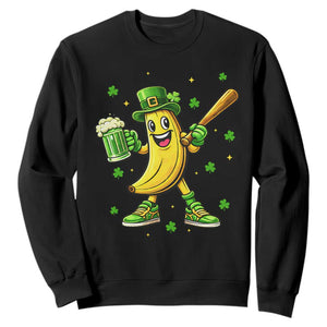 Funny Banana Baseball Player Gift Sweatshirt St Patricks Day TS12 Black Print Your Wear