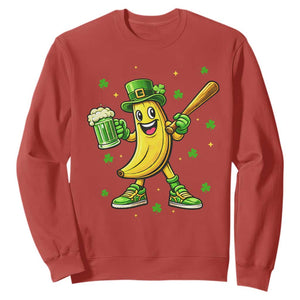 Funny Banana Baseball Player Gift Sweatshirt St Patricks Day TS12 Red Print Your Wear