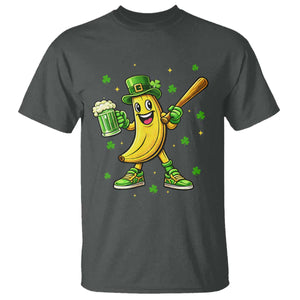 Funny Banana Baseball Player Gift T Shirt St Patricks Day TS12 Dark Heather Print Your Wear