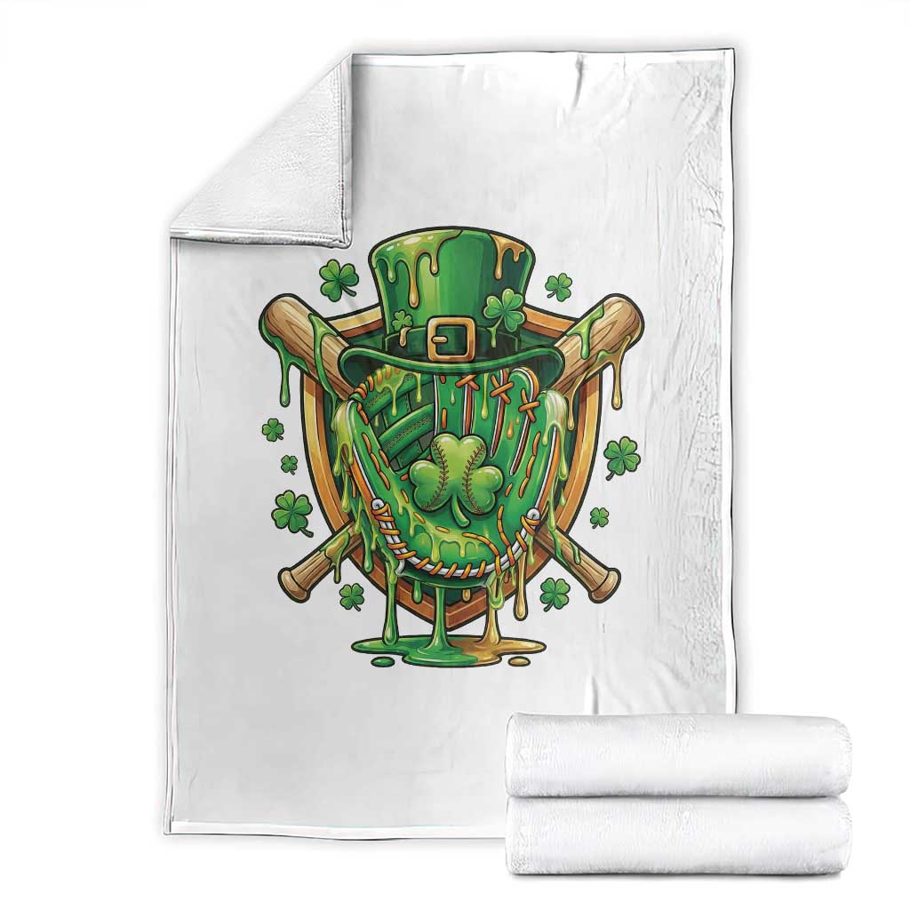 Slimy Shamrock Baseball Glove Throw Blanket St Patricks Day Gift TS12 White Print Your Wear