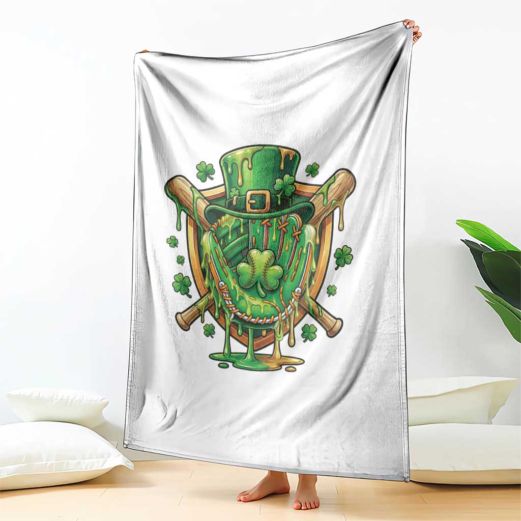 Slimy Shamrock Baseball Glove Throw Blanket St Patricks Day Gift TS12 Print Your Wear