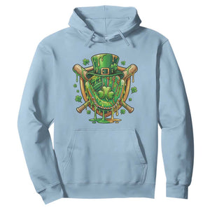 Slimy Shamrock Baseball Glove Hoodie St Patricks Day Gift TS12 Light Blue Print Your Wear