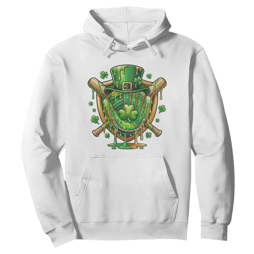 Slimy Shamrock Baseball Glove Hoodie St Patricks Day Gift TS12 White Print Your Wear