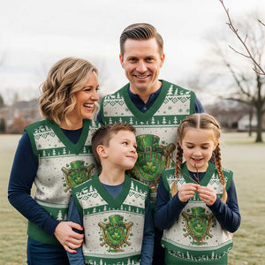 Slimy Shamrock Baseball Glove V-Neck Knit Sweater Vest St Patricks Day Gift TS12 Beige Green Print Your Wear