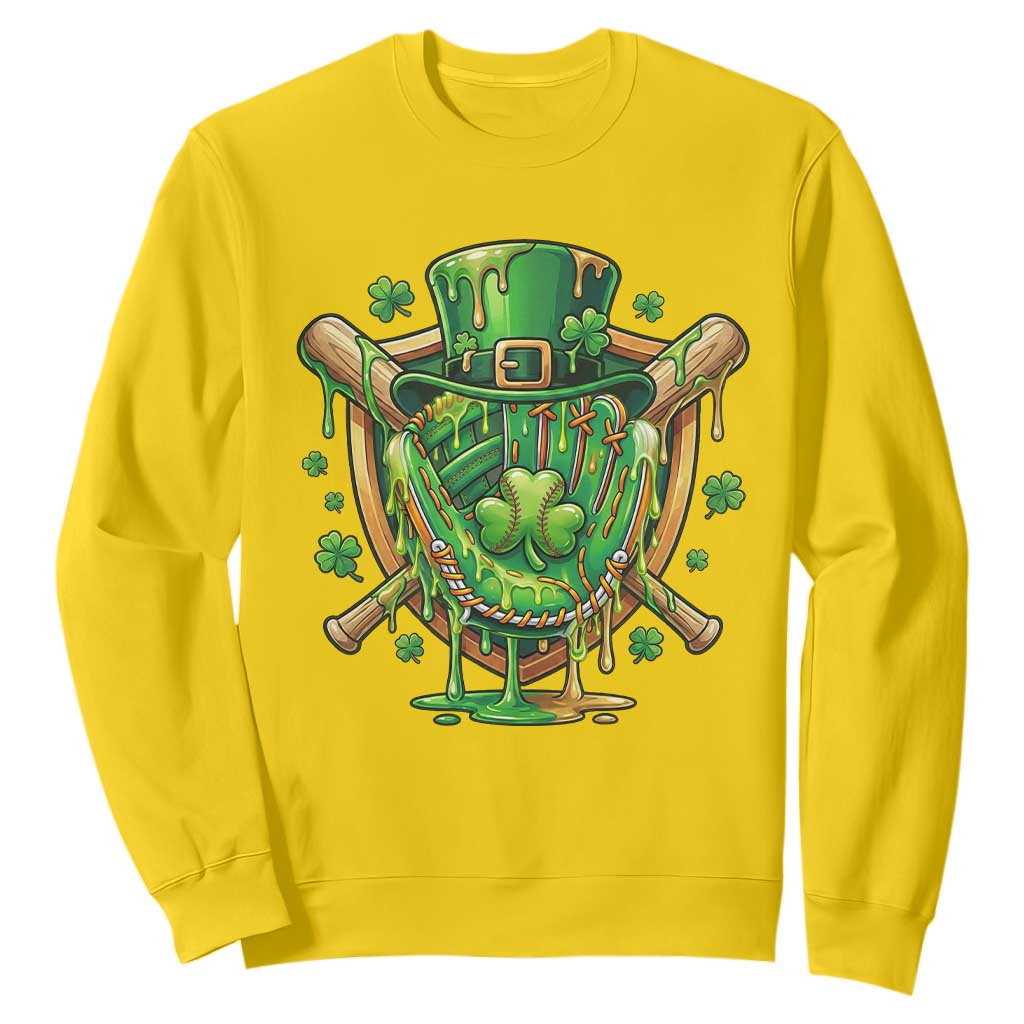 Slimy Shamrock Baseball Glove Sweatshirt St Patricks Day Gift TS12 Daisy Print Your Wear