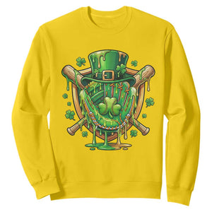 Slimy Shamrock Baseball Glove Sweatshirt St Patricks Day Gift TS12 Daisy Print Your Wear